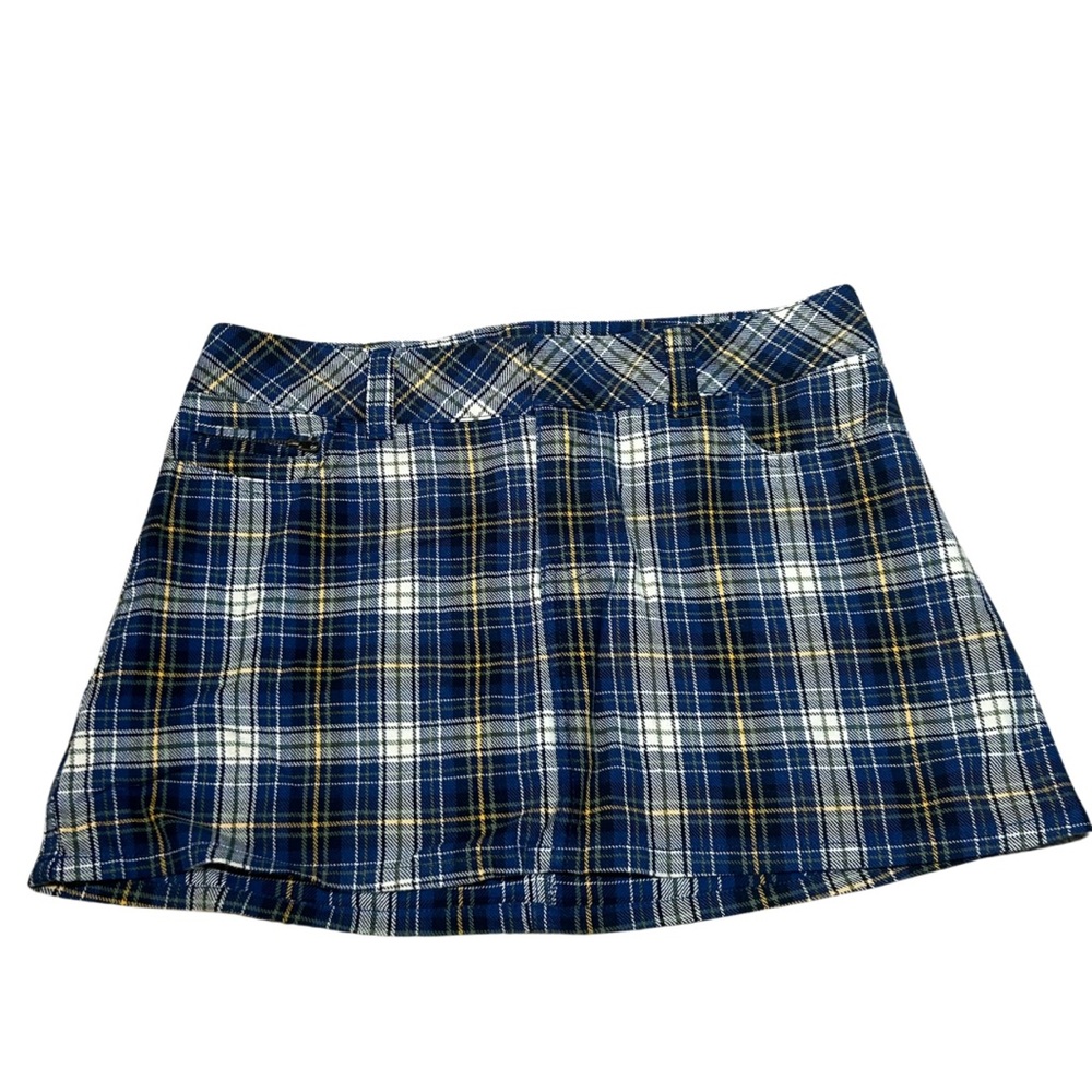 NWT 90s Y2K Abercrombie and Fitch Blue Plaid Micro Mini Skirt Sz 2 Clueless